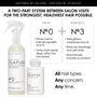 INSPIRED BY SALONS, PROVEN BY SCIENCE, A TWO-PART SYSTEM BETWEEN SALON VISITS FOR THE STRONGEST, HEALTHIEST HAIR POSSIBLE. PREP Number 0, Primes hair to intensify benefits of N 3, Jump starts repair deep within the hair strand plus PERFECT N 3 Strengthens weakened bonds Reduces breakage and split ends Dramatically smooths & protects. All hair types, Any concern, Any time